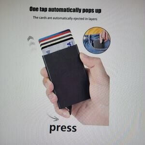 Rfid Metal Ultra-Thin Smart Men's And Women's Wallet Pop-Up Minimalist wallet b